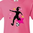 thumbnail image 4 of Inktastic Girl Playing Soccer- Pink and Yellow Stars Youth T-Shirt, 4 of 5