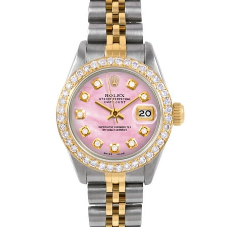 Pre-Owned Rolex 6917 Ladies 26mm Datejust Wristwatch Pink Mother of Pearl Diamond...