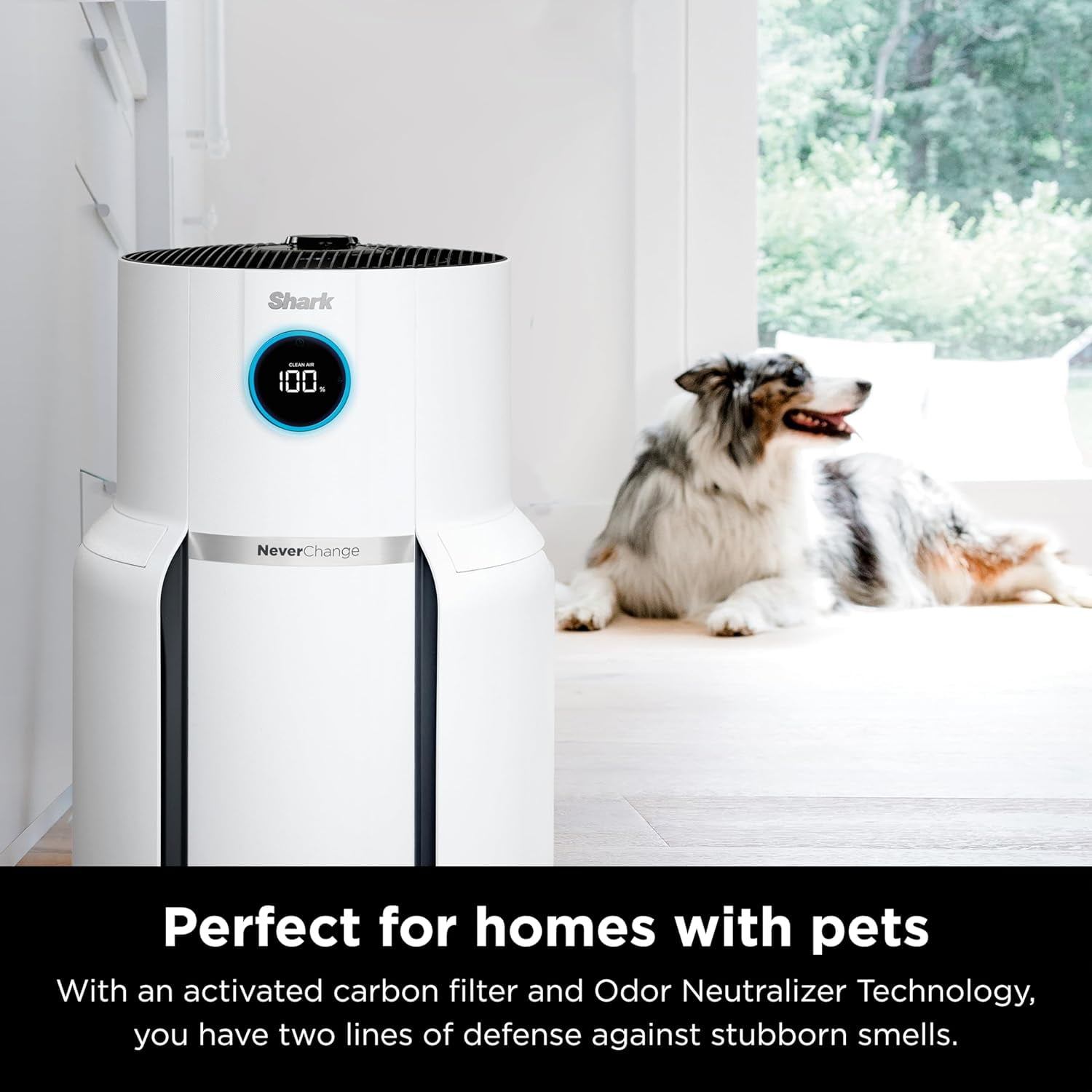 Shark R-HP302 NeverChange Air Purifier MAX, 1400 sq.ft. Coverage, 5-Year HEPA Filter Life, Odor Neutralizer, White