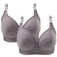 thumbnail image 5 of ATENAR 2PC Wireless Bras for Women,Womens Bras,Comfort Fit,Soft,Solid,Nylon,Gray,XL(US:10), 5 of 5