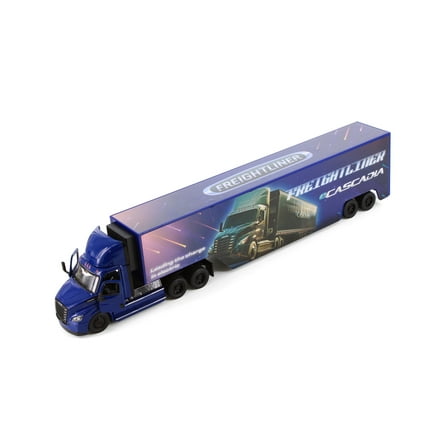 Freightliner eCascadia with Container, Blue - Kinsmart 1303D - 1/60 Scale Diecast Model Car