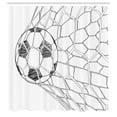 thumbnail image 3 of Ambesonne Black White Shower Curtain, Soccer Ball in Net, 69"Wx70"L, Black White, 3 of 5