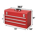 thumbnail image 2 of Costway Portable Tool Chest Box Storage Cabinet Garage Mechanic Organizer 3 Drawers Red, 2 of 10