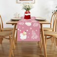 thumbnail image 4 of Christmas Table Runner Santa Claus Christmas Tree Snowflake Pink Table Runners Seasonal Winter Xmas Holiday Table Cloth Decorations for Home Dining Room Party Decor 13x72 Inch, 4 of 6