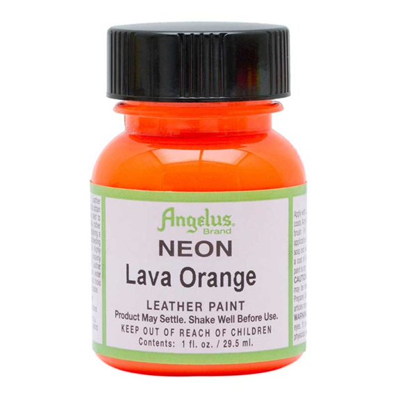 Angelus Neon Leather Paint 1 oz, Lava Orange