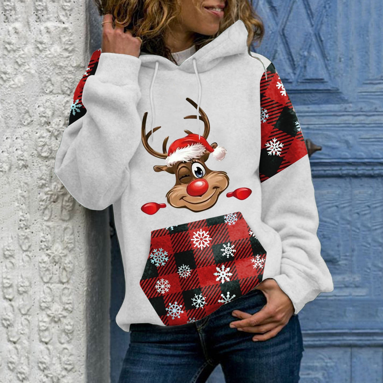 EGNMCR Chandails en Molleton Sans Capuche pour Femmes, Chandail en