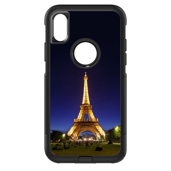 DistinctInk Custom SKIN / DECAL compatible with OtterBox Commuter for iPhone X / XS (5.8" Screen) - Eiffel Tower Paris Night - Show Your Love of Paris