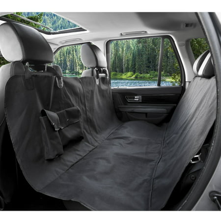 BarksBar Original Pet Seat Cover for Cars - Black, WaterProof & Hammock Convertible X-Large