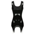 thumbnail image 6 of ZDHoor ZDHoor Women's PVC Leather Tank Top Bodycon Dress with Metal Clips Club Party Latex Mini Dress Black 3XL, 6 of 7