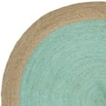 thumbnail image 5 of SAFAVIEH Natural Fiber Cebrail Braided Jute Area Rug, Aqua/Natural, 7' x 7' Round, 5 of 6