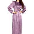 thumbnail image 4 of Hanerdun Women Bodycon Dresses Female Party Long Sleeve Maxi Dress Purple XL, 4 of 5