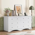thumbnail image 6 of YESHOMY Dresser for Bedroom with Power Outlet,6 Drawers Dresser, Modern Chest of Drawers, Wooden Dressers, TV Stand for Living Room,Closet, Hallway (White), 6 of 8