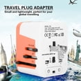 thumbnail image 2 of Adaptador de corriente universal para viajes globales de color naranja, convertidor de pared USB de 100 a 250 V para EE. UU., Australia, Reino Unido y la UE, 2 of 8
