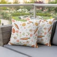 thumbnail image 4 of Easter Pillow Covers 2 Pack Spring Colorful Carrots Eggs Flowers Plant Pillowcase Waterproof Outdoor Throw Pillow Cover for Patio Garden Square Cushion 20”x20”, 4 of 9