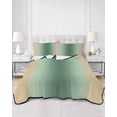 thumbnail image 3 of Quilts Full Size, Sage Green Khaki Ombre Soft Comforter Bedding Set for Bed, Modern Abstract Art Gradient Lightweight Quilted Bedspread with Pillow Cover(2 Pieces) for All Season, 78x90 Inch, 3 of 6