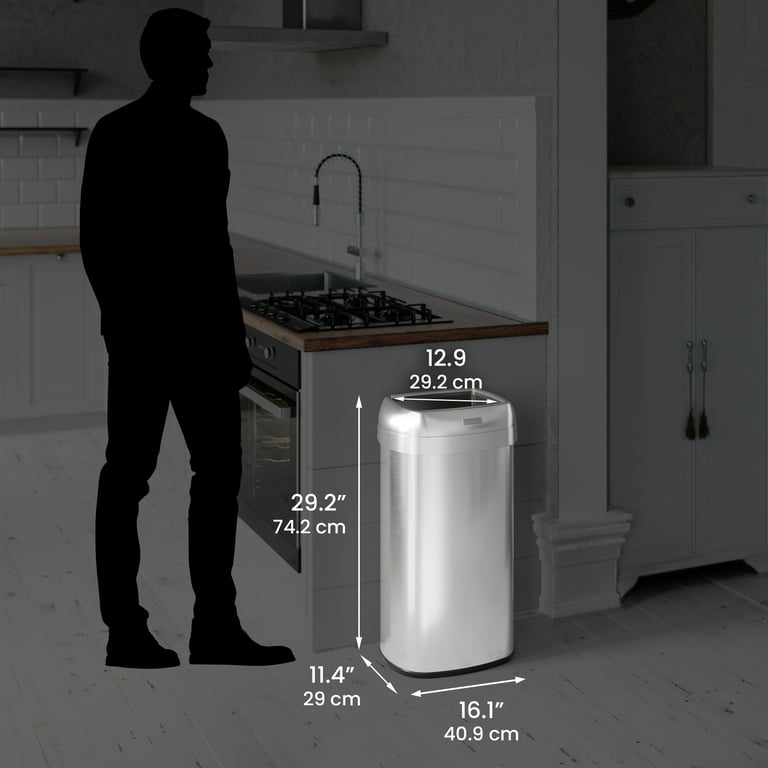 iTouchless Dual-Deodorizer Stainless Steel Trash Can 16 gal