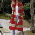 thumbnail image 2 of Lovskoo Cardigan Sweaters for Women Open Front Long Sleeve Loose Stripe Pocket Ethnic Knitted Button Oversized Winter Outerwear Tops Red, 2 of 6
