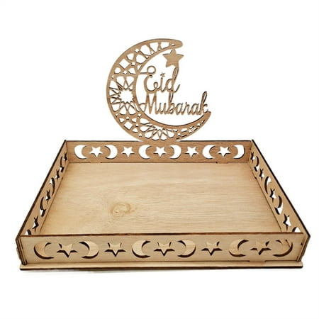 

Eid Mubarak Wooden Food Tray Ornament Islamic Mu Party Decoration For Home 2022 Ramadan Kareem Gifts Eid Al Adha Supplies CHMORA