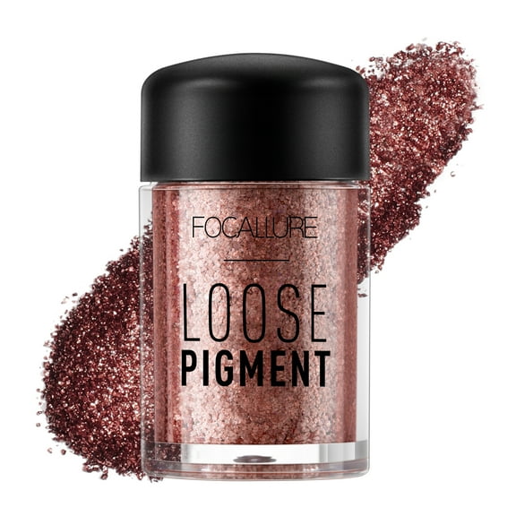 FOCALLURE Mineral Eyeshadow Pigment,Waterproof Lasting Glitter Eye shadow,BROWN PLUM