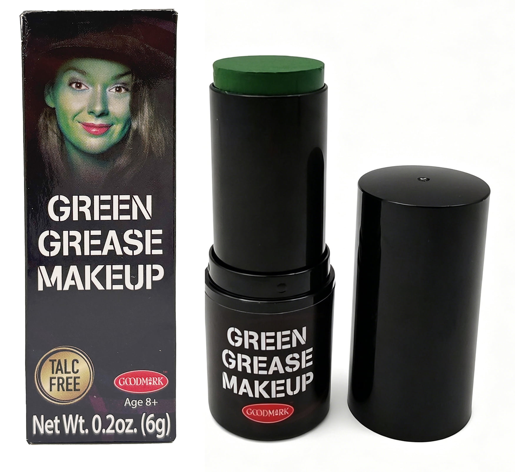 Grease Makeup, Green, 0.2oz, Halloween Make-Up for Adults by Goodmark