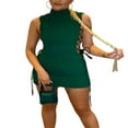 thumbnail image 1 of MesaSe Femmes Slim Fit Mini Robe Été Skinny Clubwear Robe Couleur Unie Sans Manches Haut Cou Creux Bandage Robe, 1 of 6