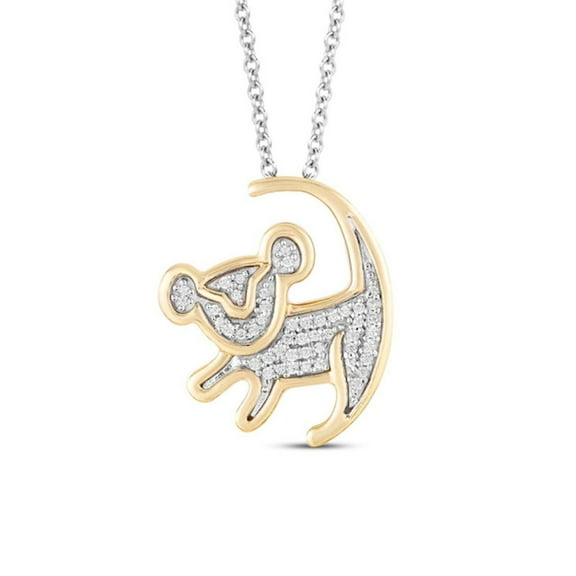 1/10 ct The Lion King Diamond Necklace in 925 Sterling Silver - Cute Cartoon Necklace - Simba The Necklace