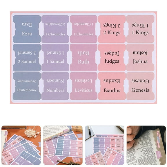 MLINS Bible Tabs for Labeling Made from Coated Paper Assorted Color 10 Sheets
