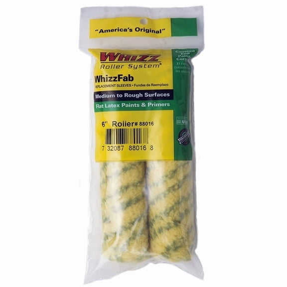 6" x 1/2" Nap Work Tools International 88016 Whizz, WhizzFab Polyamide Yard Mini-Roller Cover, 2-Pack