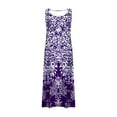 thumbnail image 5 of FcBaudy Robe Sans Manches à Col Rond, Robes d'Été pour Femmes, Robes pour Femmes Robe Longue Sans Manches en Lin Imprimée avec Poche, 5 of 5