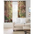 thumbnail image 2 of Easter Rabbit Blackout Curtains for Bedroom/Living Room, Thermal Insulated Kitchen Curtains, Colorful Eggs Vintage Pink Floral Forest Branch Grommet Darkening Window Treatment Drapes 52"x84"x2, 2 of 8