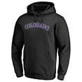 thumbnail image 2 of Men's Black Colorado Rockies Official Wordmark Fitted Pullover Hoodie, 2 of 3