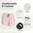 thumbnail image 6 of Picia Chrysanthemum Pattern Women's 2 in 1 Athletic Running Shorts High Waisted Workout Casual Gym Sweat Shorts with Comfy Liner Zipper Pockets-X-Large, 6 of 9