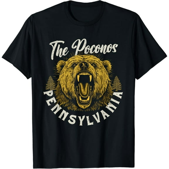 Hot Trending T-Shirt With The Poconos Pennsylvania Hiking Outdoor Graphic T-Shirt Design Preview Only
