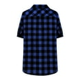 thumbnail image 5 of Wiicoznt Flannel Shirts for Men, Plaid Print Button Up Lapel Shirt with Pocket, Casual Lightweight Short Sleeve Tops for Summer,S-3XL, 5 of 9