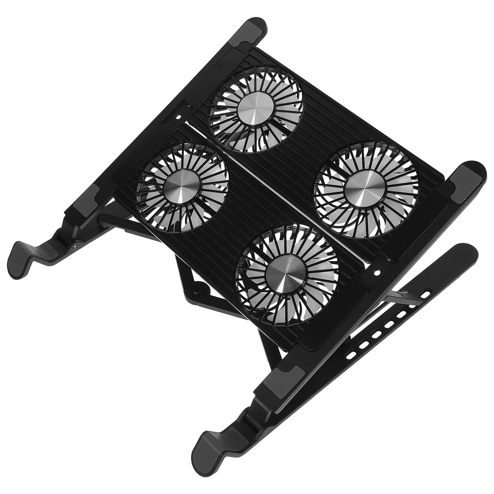 QIFULL 1Set Black Plastic Laptop Cooling Stand with Fan Ergonomic Adjustable Laptop Riser for Gaming and Desk Use