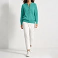 thumbnail image 5 of Edvintorg Knit Sweater for Women Plus Size Long Sleeve Crew Neck Loose Casual Pullover Sweaters with Button Women's Clothes Green XXXL, 5 of 8
