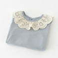 thumbnail image 5 of lnmuld Girls Long Sleeve Shirts Elegant Lace Collar Winter Solid Color Blouse Soft Toddlers Kids Daily Wear Basic Top Size:18-24 Months, 5 of 8