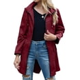thumbnail image 2 of Chaqueta ligera impermeable para mujer, gabardina para exteriores con capucha, cortavientos ligero y resistente al viento., 2 of 6