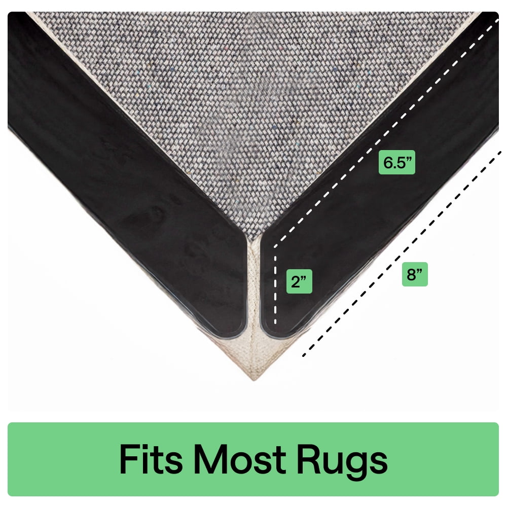 GORILLA GRIP Rug Gripper Pads Keep Rugs Corners from Curling, Removable Sticky Pads Hold Carpet in Place, 8 Pack
