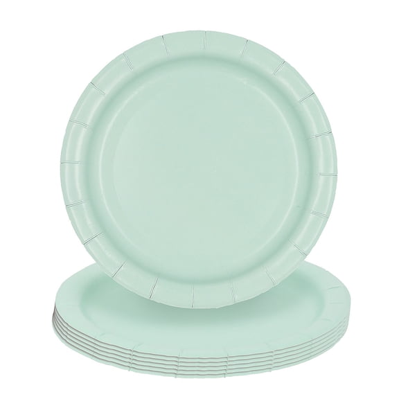 7" Mint Green Round Paper Dessert Plates - 24 Count