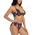 thumbnail image 2 of Wukai American Football and Fire Flames Women's Bikini Set Two Piece,wimsuit High Waisted V Neck Twist Front Adjustable Spaghetti Straps Bathing Suit-Medium, 2 of 7