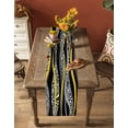 thumbnail image 5 of Table Runner Dresser Scarves 70 Inch Long, Yellow and Black Geometric Stripe Linen Dining Table Runners Abstract Swirling Zebra Skin Tabletop Scarf for Wedding Holiday Party Kitchen, 5 of 7
