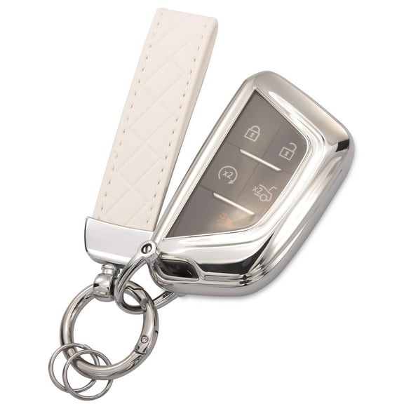 Keychain for Cadillac Key Fob Cover 6 Buttons Soft TPU Key Case Fit for 2020-2025 CT4 CT5 Lyriq Escalade ESV