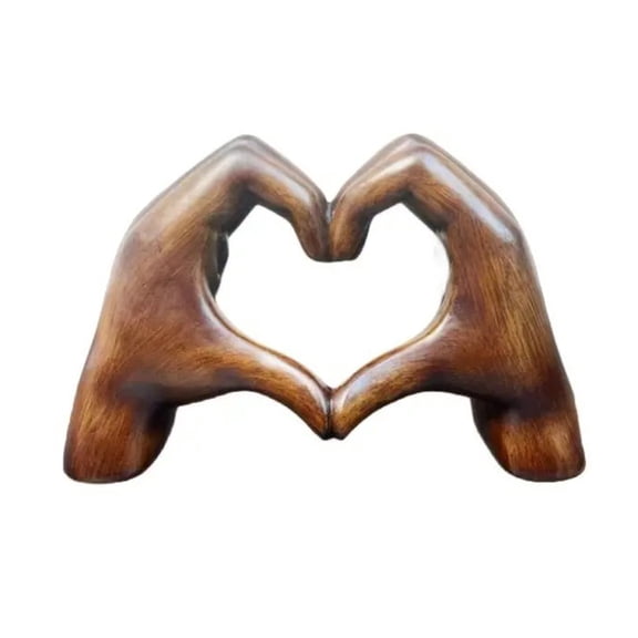 Pebbuoy Love Heart Hand Figurine Heart-shaped Gesture Resin Sculpture Statue Sculpture Home Office Desktop Decoration Ornament Christmas Gift