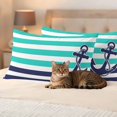 thumbnail image 3 of Anchor Turquoise Outdoor Waterproof Pillow Covers, Modern Navy Blue White Striped Nautical Decorative Rectangle Throw Pillowcase Sofa Cushion Sham for Patio/Couch/Chair, 20"x12" 2 Pack, 3 of 8