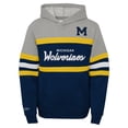 thumbnail image 2 of Youth Mitchell & Ness  Navy Michigan Wolverines Head Coach Hoodie, 2 of 3