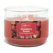 Mainstays Strawberry Breeze Scented Jar Candle 3 Wick , 11.5 oz