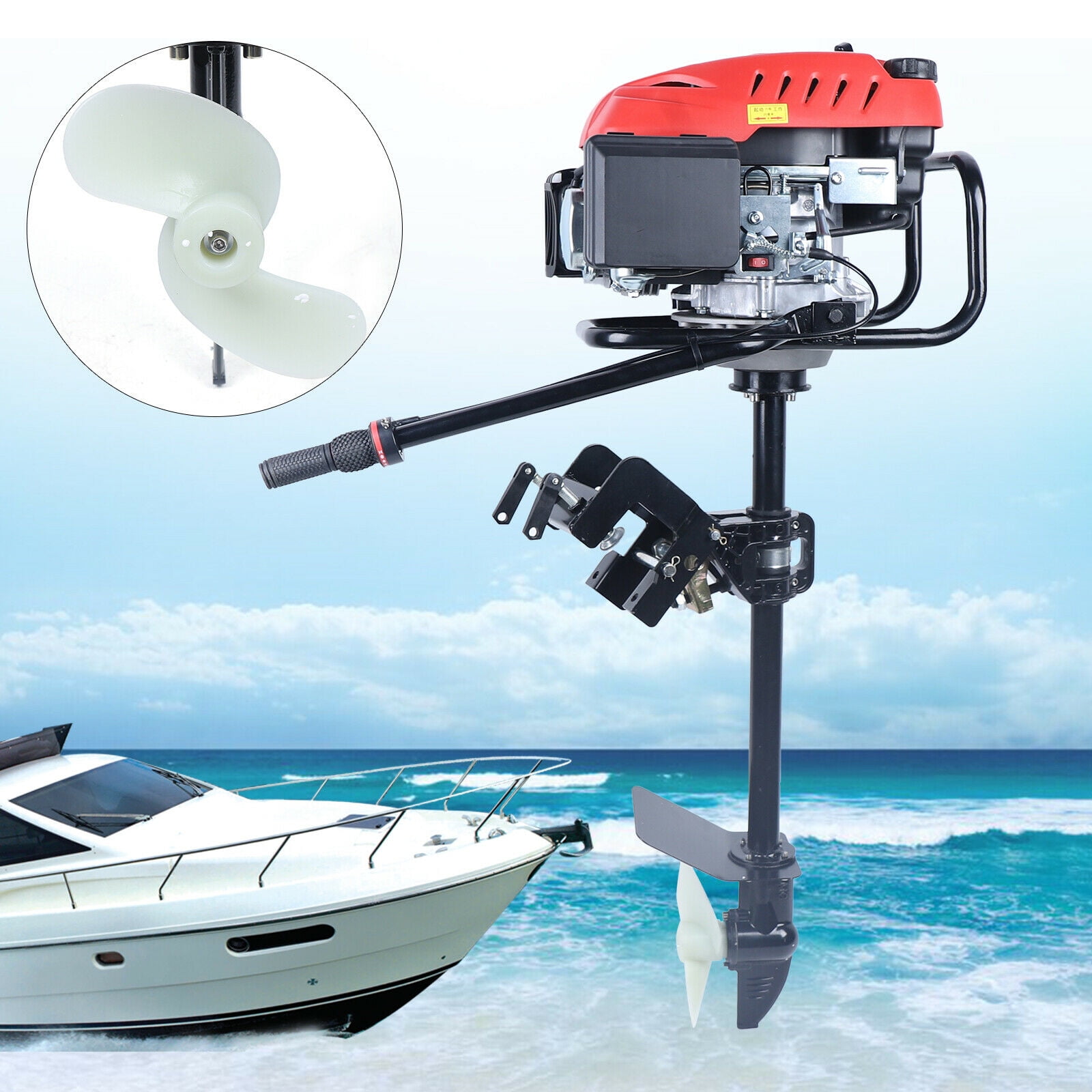 ZhdnBhnos 4 Stroke 6HP Heavy Duty Outboard Motor Marine Fishing Boat