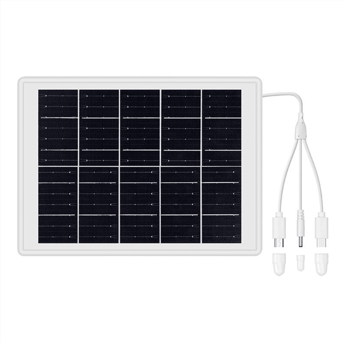 8W Solar Panels for Security Camera Built-in Battery with 3-In-1 Cable IP65 Waterproof 360° Adjustable Security Mount