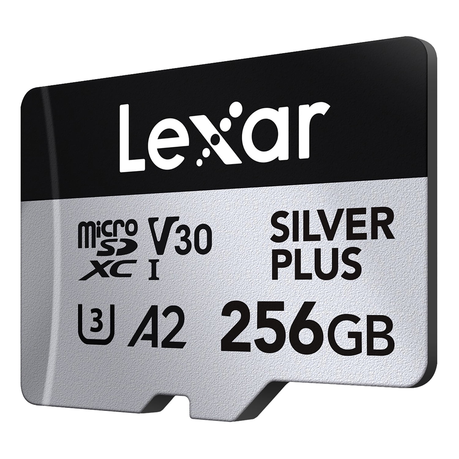 Lexar Professional SILVER PLUS Series microSDXC UHS-I Card with SD Adapter (256 GB), LMSSIPL256G-BNANU
